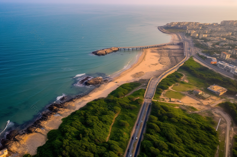 网红景点海岛浪漫的海边公路实拍摄影图,高清,摄影图,摄影图片,图片大全,摄影图免费下载